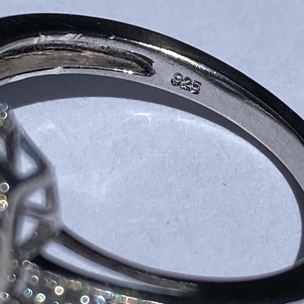 925 Blue topaz & Diamond ring💎 - Picture 12 of 17